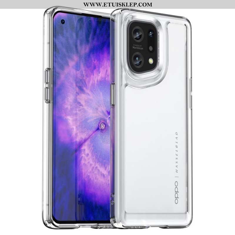 Etui do Oppo Find X5 Hybrydowe Przezroczyste Kolorowe Krawędzie